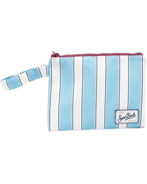 MC2 Saint Barth Clutch A Righe Con Applicazione - Blu