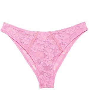 Fleur du Mal Le Stretch Lace Cheeky Briefs - Pink