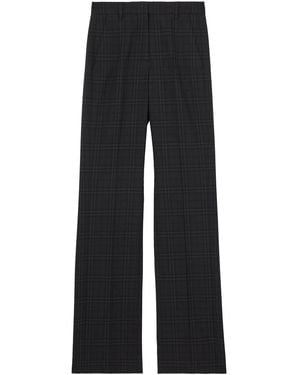 Burberry Check Wool Tailored Trousers - Black