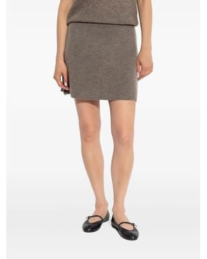 Lisa Yang Ribbed-Knit Mini Skirt - Grey