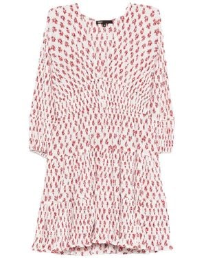 Maje Floral V-Neck Mini Dress - Pink