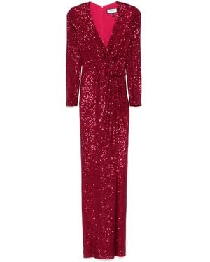 Nissa Sequinned Gown - Red
