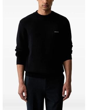 Trussardi Logo-Embroidered Jumper - Black