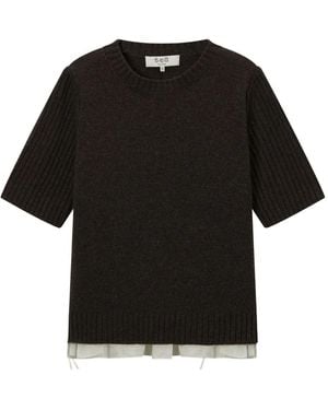 Sea Top de canalé con volantes - Negro