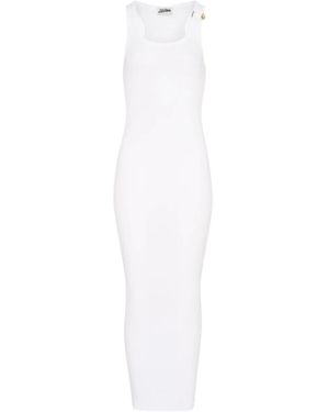 Jean Paul Gaultier Piercing-Detail Cotton Maxi Dress - White