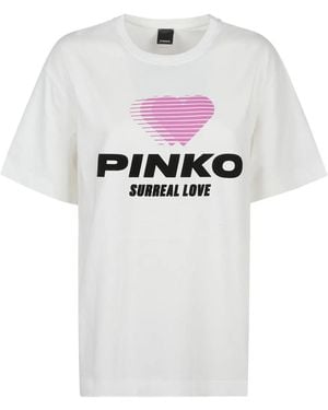 Pinko Heart-Logo Cotton T-Shirt - White