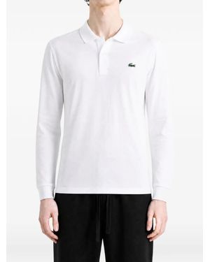 Lacoste Logo-Patch Long-Sleeve Polo Shirt - White