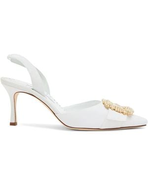 Manolo Blahnik Zapatos De Tacón Gibsli Con Tira Trasera - Blanco