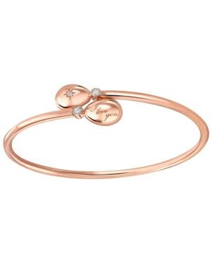 Faberge 18Kt Rose Essence I Love You Crossover Diamonds Bracelet - Pink