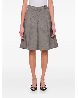 DURAZZI MILANO Pleated High-Waist Shorts - Grey