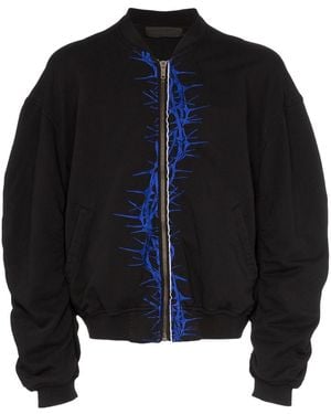 Haider Ackermann Thorn Embroidered Cotton Bomber Jacket - Black