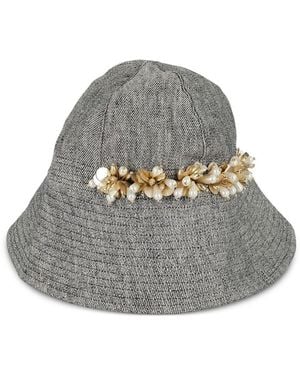 Semicouture Bead-Embellished Hat - Grey