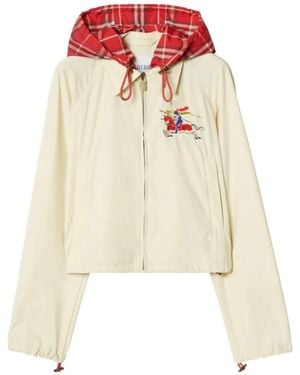 Burberry Cropped Newcott Hooded Jacket - Natural