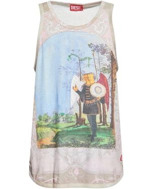 DIESEL T-Aly Tanktop mit grafischem Print - Blau