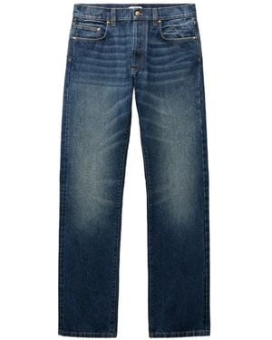 Versace Straight Jeans With Embroidered-Detail - Bleu
