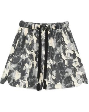 Nanushka Abstract-Print Drawstring Shorts - White