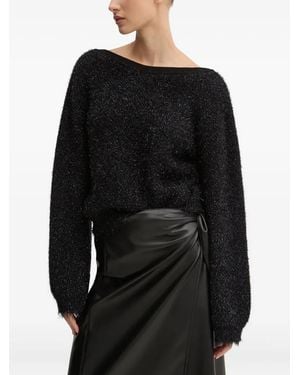 HUGO Trui Met Gestrikte Rug - Zwart