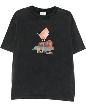 Drole de Monsieur Glass Lion T-Shirt - Black
