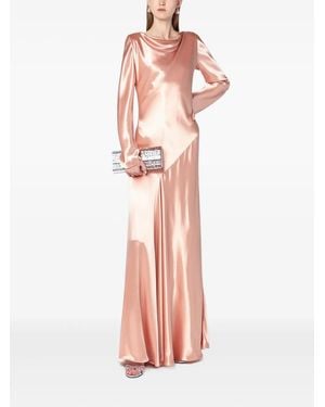 Alberta Ferretti カウルネック サテンドレス - ピンク