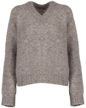 Aspesi Maglione Con Scollo A V - Grigio