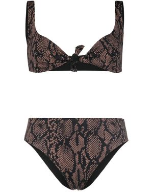 Fisico Set Bikini Con Stampa - Marrone