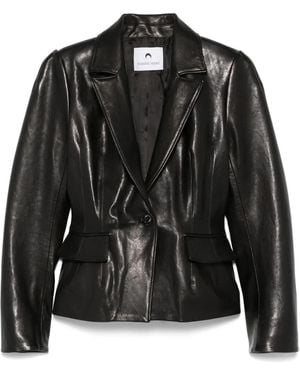 Marine Serre Leather Jacket - Black