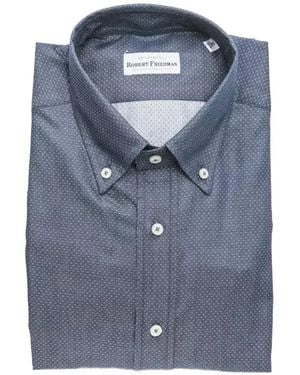 Robert Friedman Mini-Dot Cotton Shirt - Blue