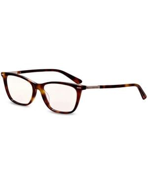 Calvin Klein Tortoiseshell-Effect Square-Frame Glasses - Brown