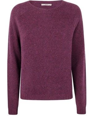 Nuur Raglan-Sleeve Wool Sweater - Purple