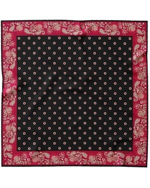Elizabetta Carré De Poche À Motif Médaillon Et Bordures À Motif Cachemire - Red