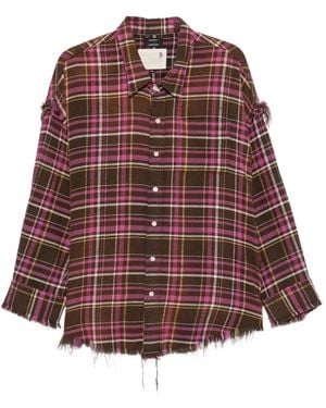 R13 Shredded-Seam Drop-Neck Shirt