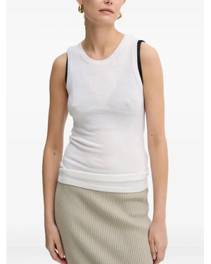 Aeron Top Smanicato Con Scollo Rotondo - Bianco