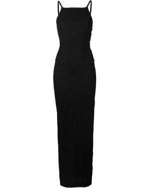 Balmain Knit Side Slit Dress - Black