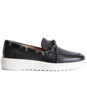 Giuseppe Zanotti Alfred Grained-Leather Boat Shoes - Black