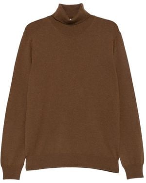 Corneliani Roll-Neck Knitted Jumper - Brown