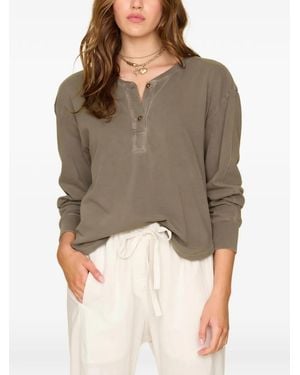 Xirena Brooke Button-Front Sweatshirt - Brown