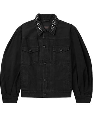 Simone Rocha Jeansjacke mit Puffärmeln - Schwarz