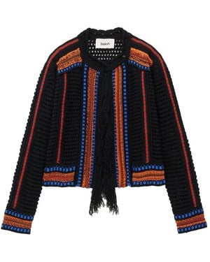 Ba&sh Gehäkelter Bianca Cardigan Mit Fransenbesatz - Blau