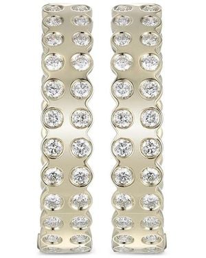 TYPE JEWELRY Pendientes Leggo De Aro En Oro Amarillo De 14 Ct Con Diamantes - Blanco
