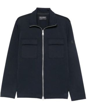 Marc O' Polo Flap-Pocket Zip-Up Sweatshirt - Blue