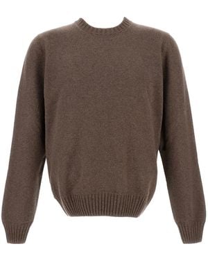 Gran Sasso Ribbed Crew-Neck Cashmere Sweater - Brown
