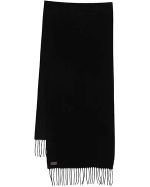 Canali Fringed Scarf - Black
