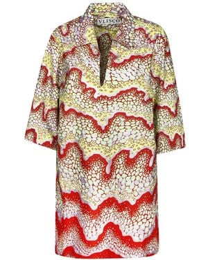 Atelier Vlisco Bubble Waves Abstract-Print Mini Dress - White