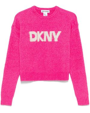 DKNY ジャカードロゴ セーター - ピンク