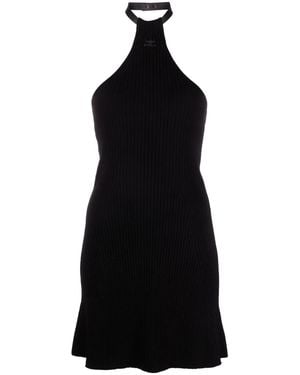 Courreges Ribbed-Knit Halterneck Minidress - Black