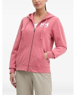 Helly Hansen Logo-Detail Zip-Up Hoodie - Pink