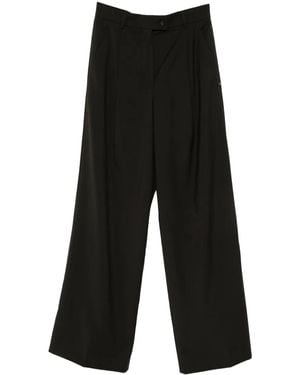 Sportmax Wool Wide-Leg Trousers - Black