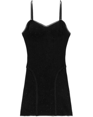 Area Crystal-Embellished Mini Dress - Black