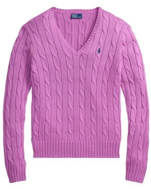 Polo Ralph Lauren Pullover Mit Zopfmuster - Lila