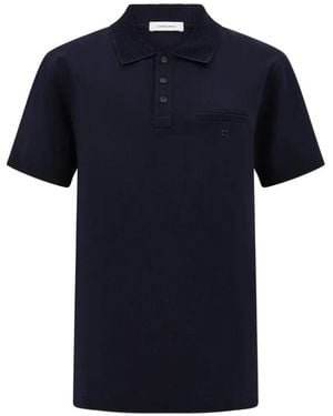 Ferragamo Gancini-embroidered Cotton Polo Shirt - Blue